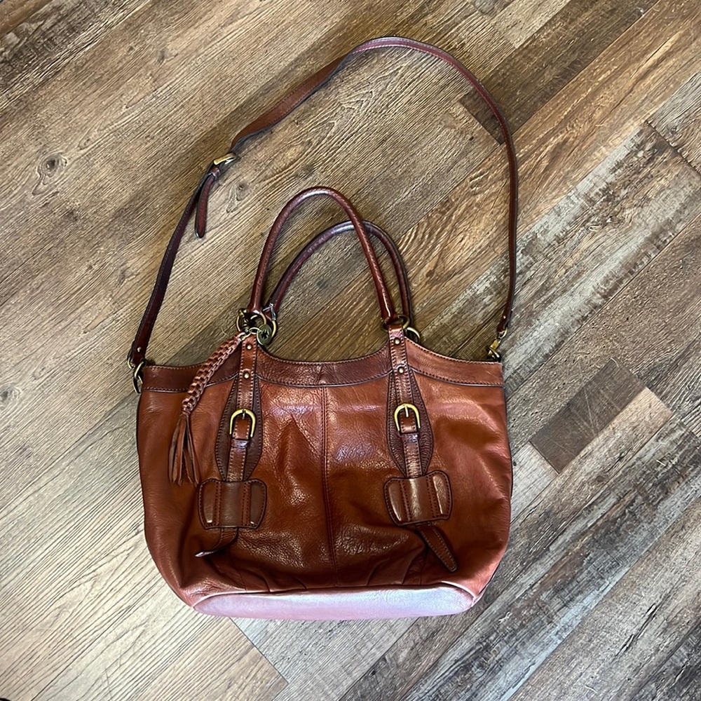 LUCKY BRAND | Italian leather large hand bag/crossbody/purse/tote/satchel